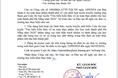 CUỘC THI TRỰC TUYẾN ” TÌM HIỂU KIẾN THỨC VỀ AN TOÀN THỰC PHẨM CHO HỌC SINH THÀNH PHỐ ĐÀ NẴNG NĂM 2024″