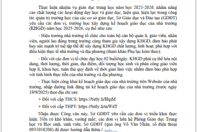XÂY DỰNG VÀ CÔNG KHAI KẾ HOẠCH GIÁO DỤC CỦA NHÀ TRƯỜNG NĂM HỌC 2025-2026 TRONG CÁC TRƯỜNG THCS,THPT