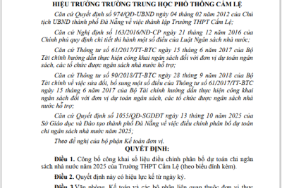 QUYẾT ĐỊNH VỀ VIỆC CÔNG BỐ CÔNG KHAI ĐIỀU CHỈNH PHÂN BỔ DỰ TOÁN CHI NGÂN SÁCH NHÀ NƯỚC NĂM 2025