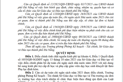 QUYẾT ĐỊNH ĐIỀU CHỈNH PHÂN BỔ DỰ TOÁN CHI NGÂN SÁCH NHÀ NƯỚC NĂM 2025