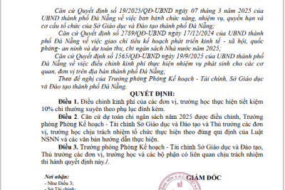 QUYẾT ĐỊNH VỀ VIỆC PHÂN BỔ DỰ TOÁN CHI NGÂN SÁCH NHÀ NƯỚC NĂM 2025