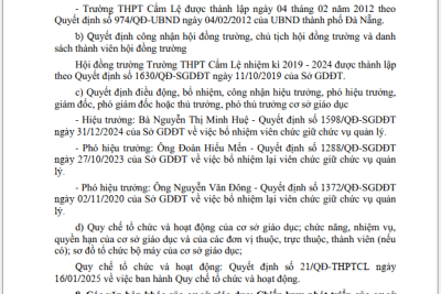 BÁO CÁO KẾT QUẢ HOẠT ĐỘNG THƯỜNG NIÊN CỦA TRƯỜNG THPT CẨM LỆ