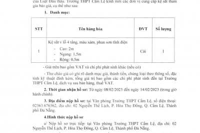 Mời thầu báo giá kệ sắt đựng vật dụng