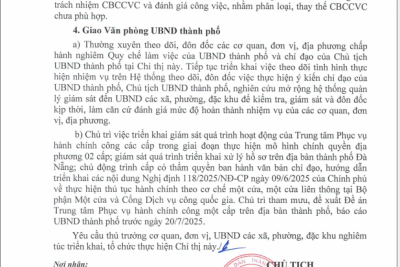 CHỈ THỊ VỀ VIỆC CHẤN CHỈNH KỶ LUẬT, KỶ CƯƠNG HÀNH CHÍNH TRÊN ĐỊA BÀN THÀNH PHỐ