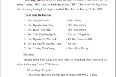 BIÊN BẢN NIÊM YẾT VỀ VIỆC CÔNG KHAI QUYẾT TOÁN THUẾ THU NHẬP CÁ NHÂN QUÝ 2 NĂM 2024