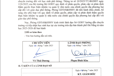 HƯỚNG DẪN CHUYỂN TRƯỜNG VÀ TIẾP NHẬN HỌC SINH NĂM 2025-2026
